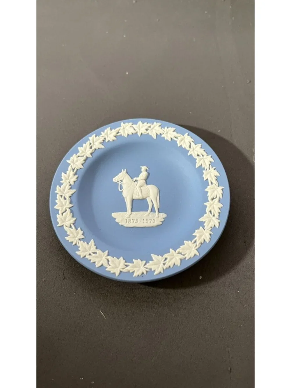 Wedgwood Commemorative Plate Blue & White Royal Canadian Mountie